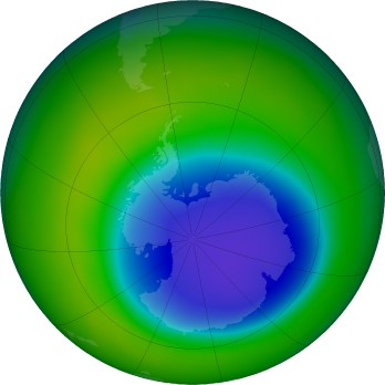Antarctic ozone map for 2023-11